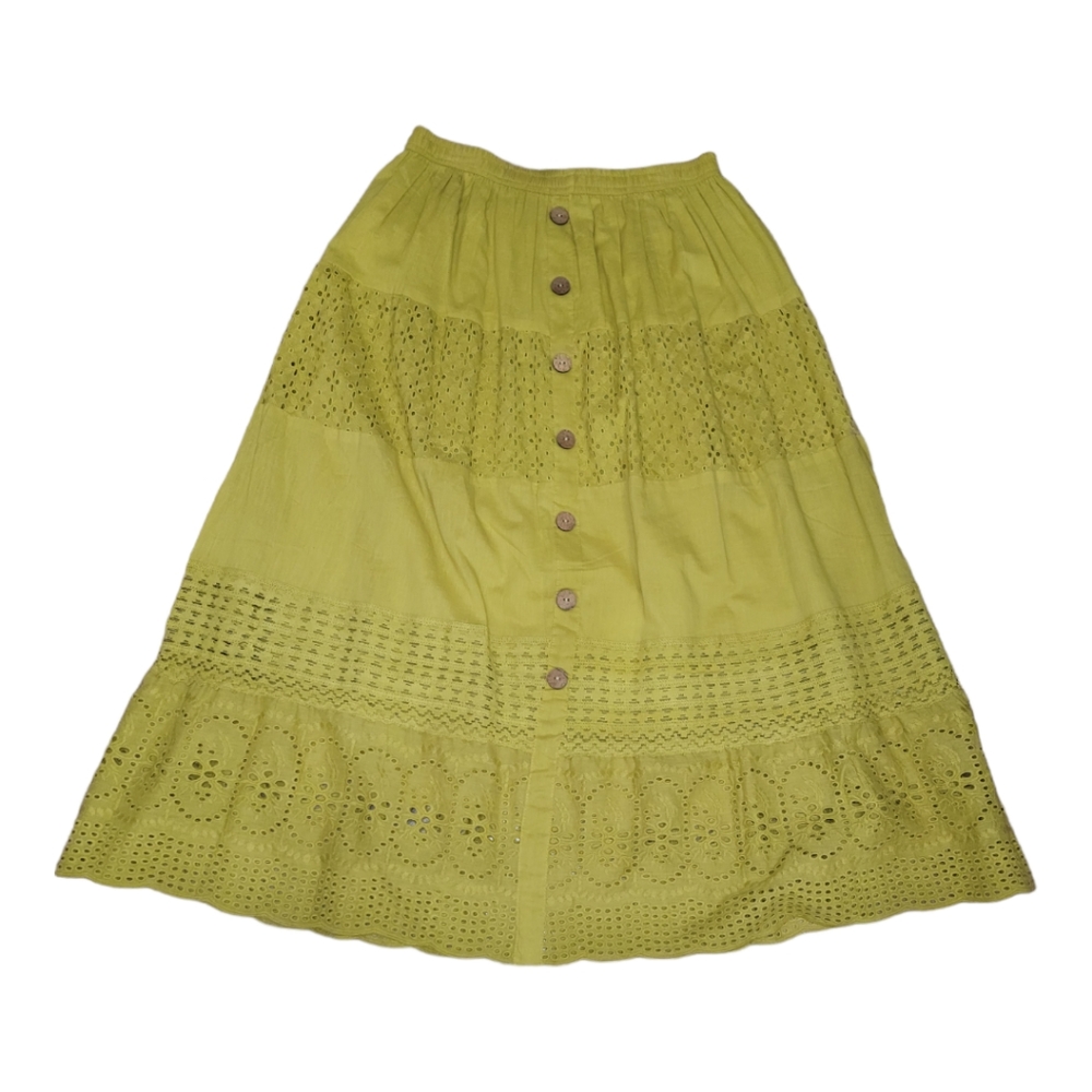 NWT Size small button front styled mustard yellow skirt
